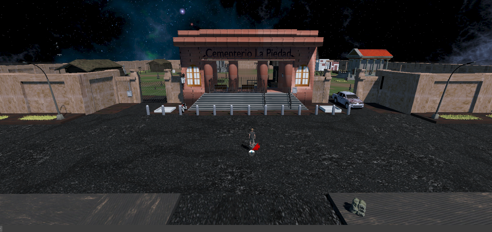 Piety in Full Moon — Escena 1: ambiente nocturno del cementerio