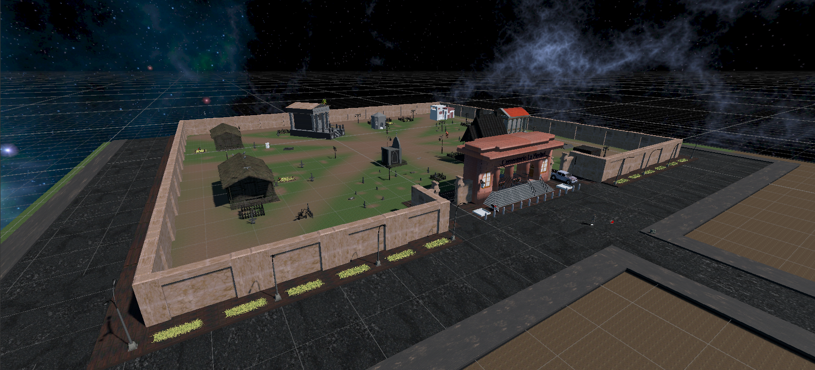 Piety in Full Moon — Pantalla principal del videojuego de terror ambientado en el cementerio La Piedad de Posadas, Misiones